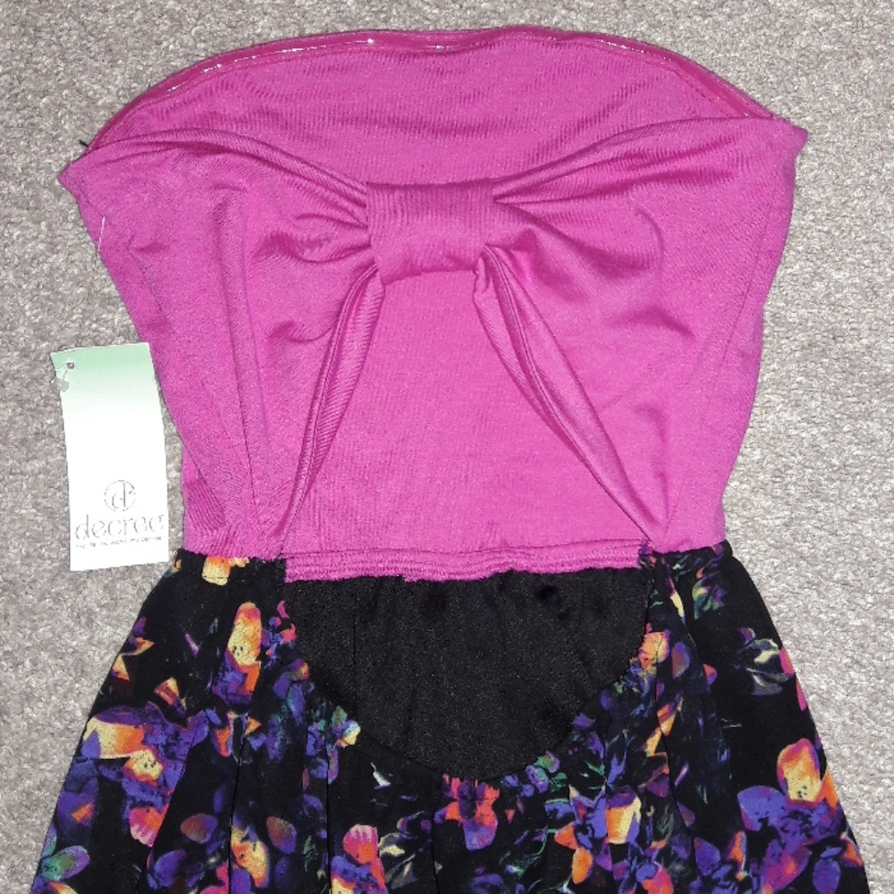 NWT Decree Lush Tropics Strapless Maxi Dress
